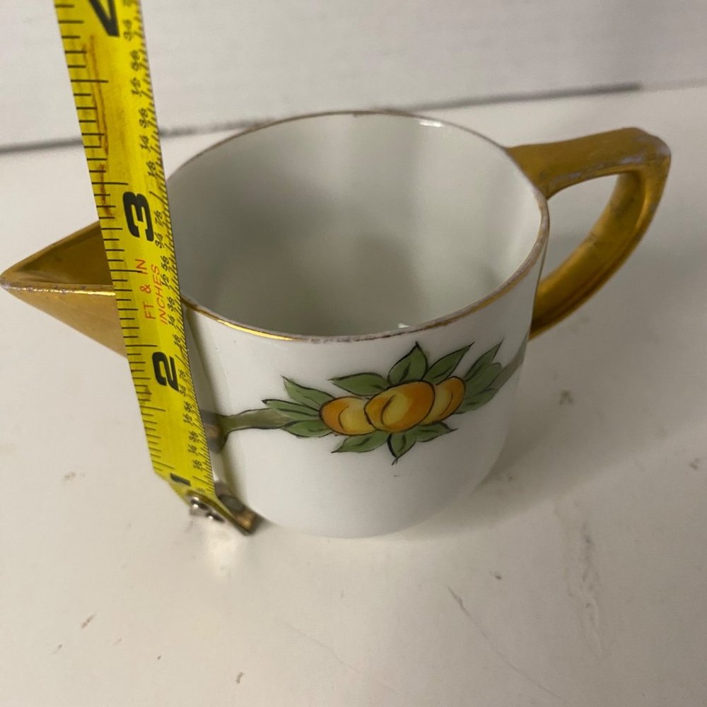 Princess Louise bone china mini pitcher with peaches creamer gilded Austria 2.5" - Picture 6 of 6